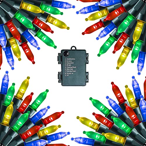 Dazzle Bright Christmas Mini String Lights, 4 Pack Total 64FT 200LED Batter Operated Waterproof Fairy Lights with 8 Modes ...