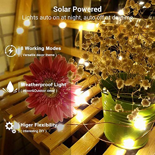 Brizled 2 Pack Solar String Lights, Total 132FT 400 LED Outdoor Solar Fairy Lights, 8 Modes Solar Twinkle Lights, Waterpro...