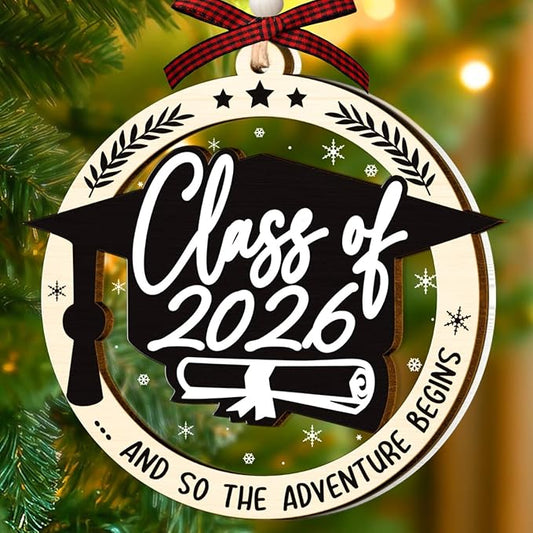 Class of 2026 Christmas Ornaments, and So The Adventure Begins Graduation Ornament, Graduation Gift for High School Colleg...