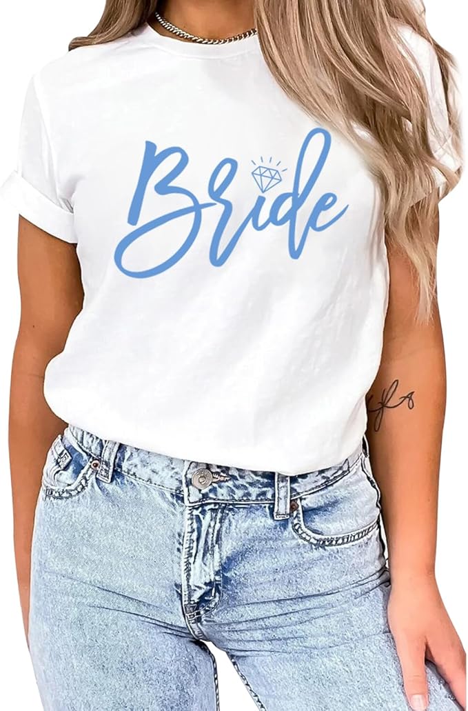 MAIHUN Womens Bride Shirt Team Bride Bridesmaid Tshirt Bachelorette Party Tee Top