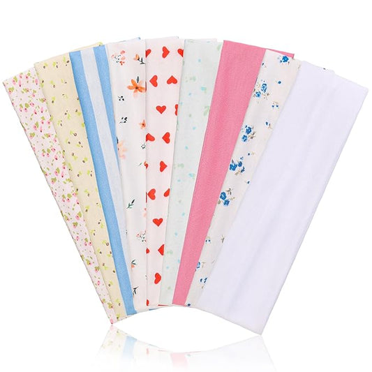 Arohecx 9 Pack Floral Headbands for Women Non Slip - Elastic Cotton Fabric - Sweat Absorption - Soft Cloth Cute Hair Bands...
