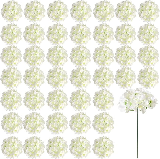 Auihiay 26 Pieces Hydrangea Artificial Flowers Silk Hydrangea Flowers Artificial Flowers Heads with Stems for Home Wedding...