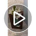 Wood and Glass Inlay Vases Farmhouse Wooden Glass Flower Vase Solid Wood Glass Vase Home Decor Vases for Centerpiece (9.45...