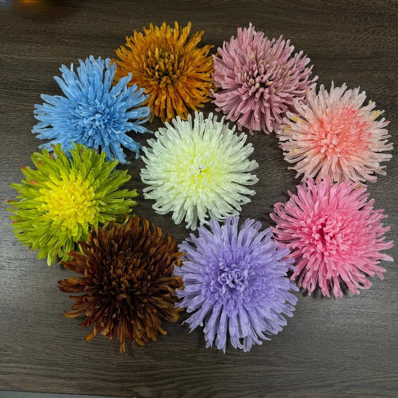 7 Inch Large Chrysanthemum Flowers Artificial Heads,Silk Flowers for Crafts,Fake Flowers Bulk,Artificial Flowers for Cake ...