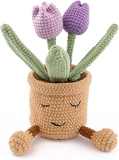 caiyjhao Wool Woven Tulips, Artificial Plants Permanent Tulips, Hand-Woven Flowers Suitable for Dining Tables, Offices, Bi...