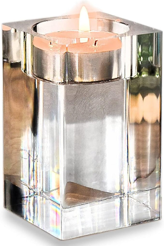Clear Candle Holders for Table Centerpiece Dining Room Modern Silver Holder Tealight 8 CM Coffee Decorations Living Ideas ...