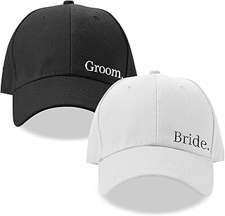 GroomBrideGifts Hubby and Wifey Hats | Honeymoon Essentials & Engagement Gifts for Couples