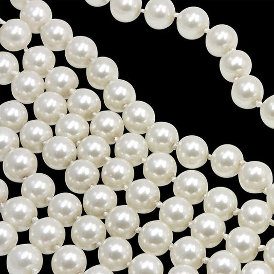 Craft String Pearls 10MM Beads Garland, 14 Yards Christmas Garland Faux Pearl Beads String Roll Bulk for DIY Craft, Weddin...