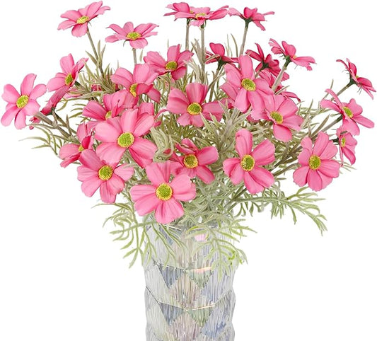 10 pcs Cosmos Artificial Flowers 16.9 in Cosmos Faux Silk Flowers Fake Wildflowers Artificial Daisies for Home Decor Flora...