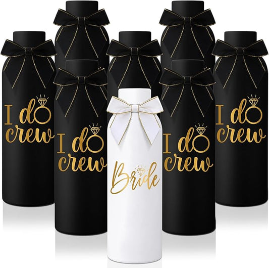 Acellegic 8 Sets Bridesmaid Proposal Gifts 17 oz I Do Crew and Bride Tumblers Set Stainless Steel Bachelorette Party Tumbl...
