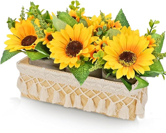 iHopGree Sunflowers Artificial Flowers Decorations, Artificial Plants Indoor, Sunflower Centerpiece Table Decorations for ...
