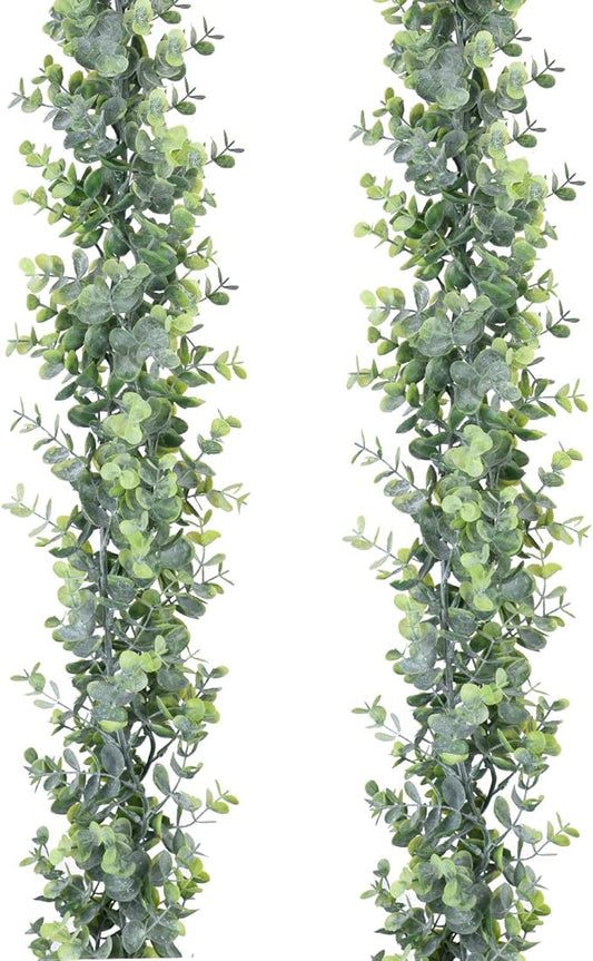 DearHouse Faux Eucalyptus Garland Plant, 2 Pack Artificial Vines Hanging Eucalyptus Leaves Greenery Garland for Wedding Ba...