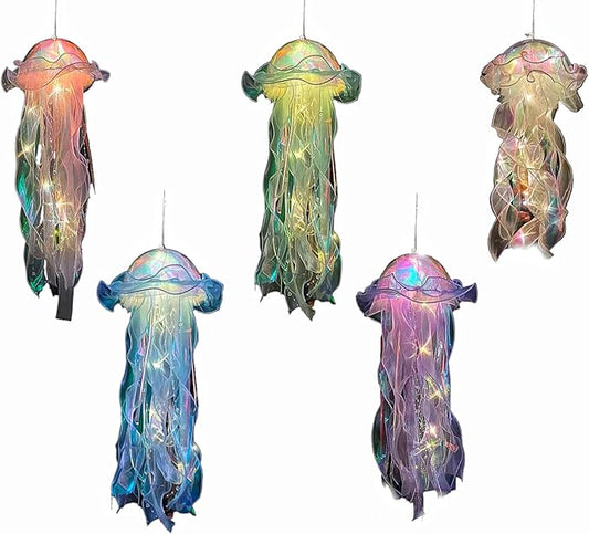 Jellyfish Hanging Decor,Room Decor, Set of 5,Under The sea Party Decorations,Jellyfish Kit for Under The Sea Little Mermai...