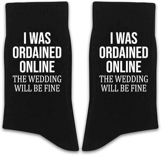 ANYEMW Wedding Funny Gifts for Wedding Officiants, Novelty Wedding Socks for Men & Women.