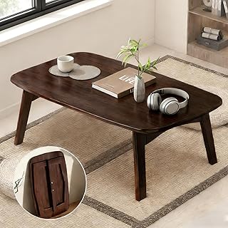 YHGSYXL Japanese Floor Table Japanese Folding Coffee Table No Assembly Foldable Low Coffee Tables for Living Room Tatami T...