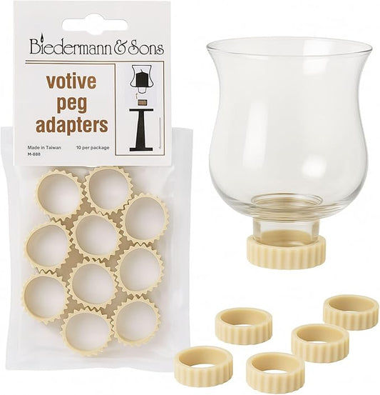 Biedermann & Sons Votive Rubber Gaskets for Peg Candle Holders, Tan