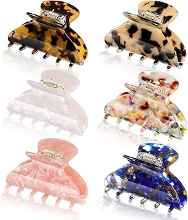 WILLBOND 6 Pieces Medium Hair Claw Clips for Thin Hair 2.6 Inch Tortoise Shell Clip Banana Jaw Hairpin French Style Barret...