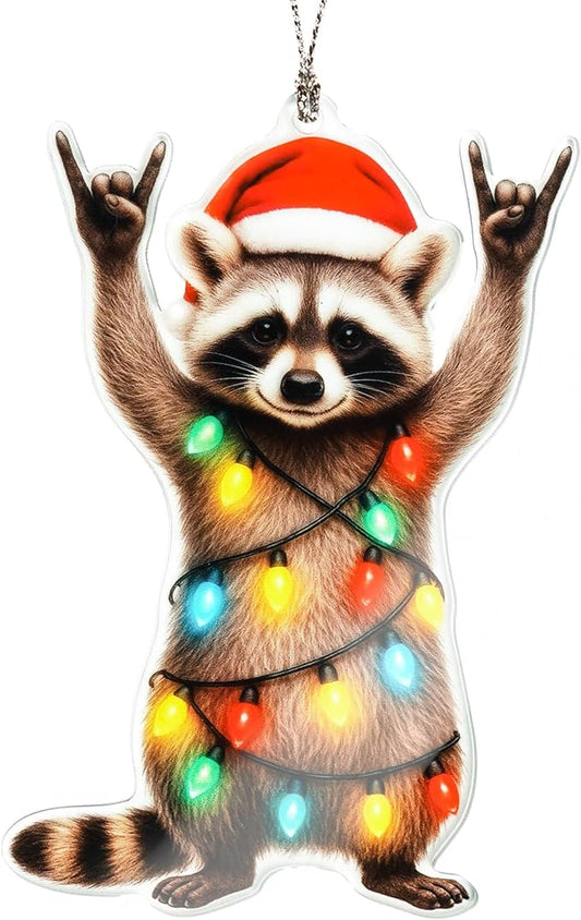 Funny Christmas Ornaments - Raccon Gifts - Raccoon Christmas Ornaments - Animal Lovers Ornaments - Racoon Ornament - Chris...