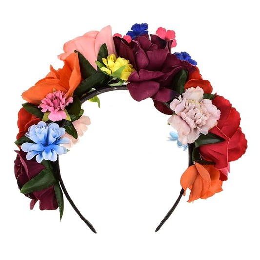 DreamLily Flower Crown Floral Headband Party Costume Day of the dead Headpiece NC12 (Mexican Crown)