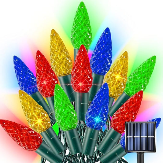 TW SHINE Solar C6 Christmas Lights Outdoor, 16FT 50 LED Solar Powered Christmas String Lights with 8 Modes, Waterproof Xma...