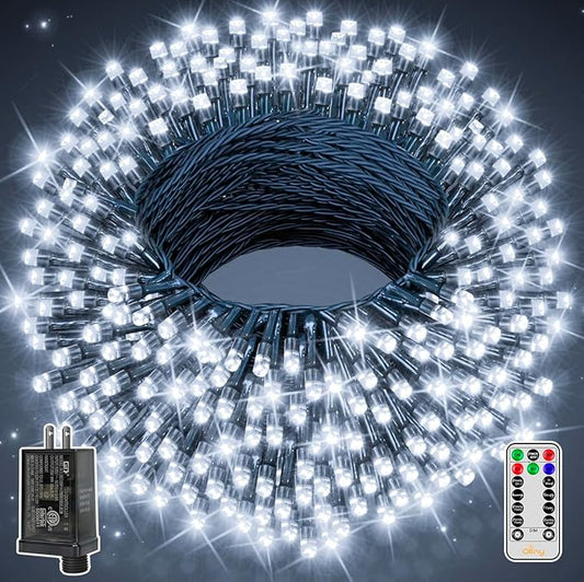Ollny Christmas Lights 262FT 800LED, Plug-in Outside Tree Lights with Timer and 8 Modes, Remote Control Waterproof Dimmabl...