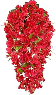 GhuaH 2 Pcs Fake Hibiscus Flowers Artificial Hanging Flowers Plants for Outdoors Realistic UV Resistant Spring Summer Deco...