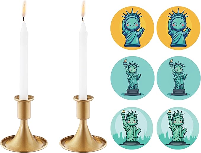 2PCS Candle Holder, OLULU Gold Taper Candle Holders Stand, Candlestick Holders for Table Centerpiece, Wedding, Party, Chri...