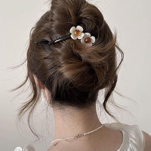 Yheakne Vintage Pearl Hair Clip Barrette Pearl Twist Hair Barrette Banana Hairclip Hairpin Claw Clip Ponytail Holder Headd...