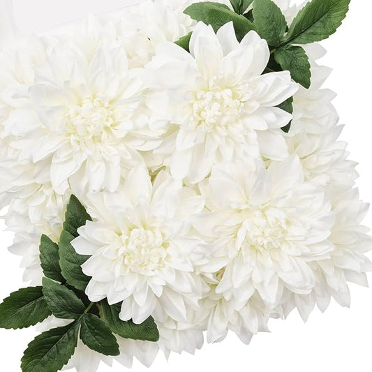 TINGE TIME Artificial Flowers 20pcs Silk Dahlia 5"/6" Fake Flowers for DIY Wedding Bridal Bouquets Centerpieces Arrangemen...
