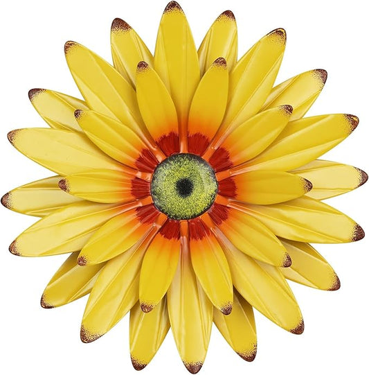 hogardeck Sunflower Decor 11" Metal Flower Wall Decor for Indoor Outdoor, Sunflower Kitchen Decor Floral Metal Wall Art, S...