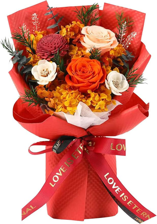 Jtoder Flowers Gifts for Women, Flower for Delivery, Preserved Orange Roses Bouquets, Anniversary Birthday Flowers Gifts f...