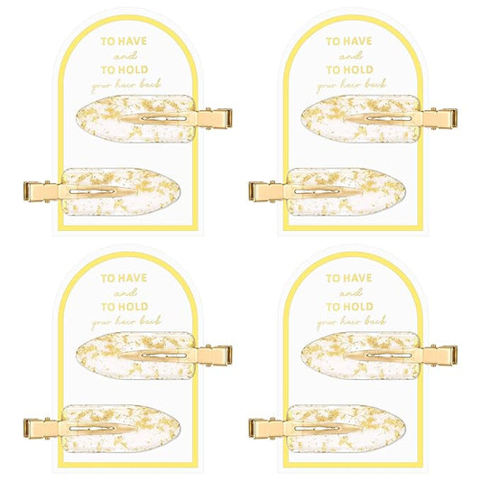 8 Pcs Creaseless Hair Clips No Crease Hair Clips No Bend Glitter Gold Bangs Clip for Makeup Creaseless Gold HairAccessorie...