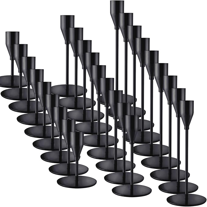 ECHFSM Black Taper Candle Holders for Wedding Table Centerpiece,Tall Taper Candlestick Holders Bulk Set of 27,Metal Candle...