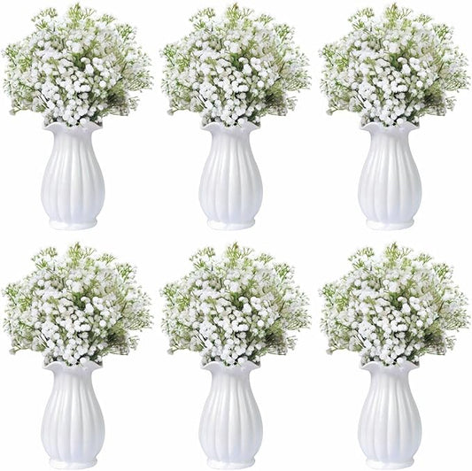 Oulores 100PC Baby Breath Artificial Flowers - Babies Breath Flowers Artificial Bulk Faux Flowers Bouquet White Flores Rea...