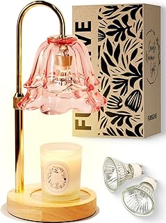 Funslive Pink Candle Warmer Lamp with Timer Dimmable, Valentines Day Birthday Gifts for Women Mom, Flower Candle Lamp with...