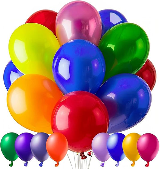 100 PCS Balloons, 12 Inch Assorted Colors Balloon & 10 Kinds of Color Balloons, Latex Balloon Bulk for Birthday, Baby Show...