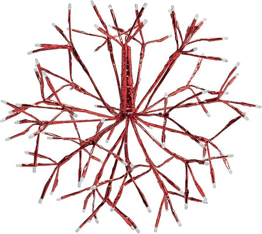 Alpine Corporation 16" Tall Holiday 3D Snowflake Hanging Ornament with 96 LED Lights, with Twinkling Effect, Festive Indoo...