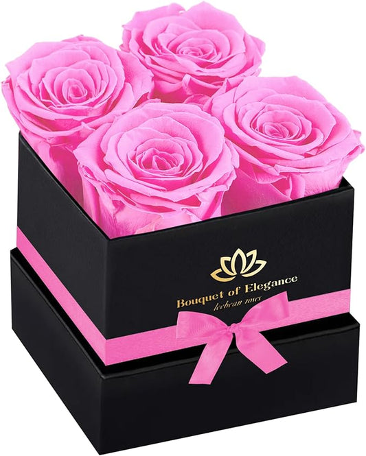 Pink Forever Flowers Roses in A Box,Real Preserved Flowers,Preserved Roses,Forever Flower Gifts for Women/Men/Mom,Flowers ...