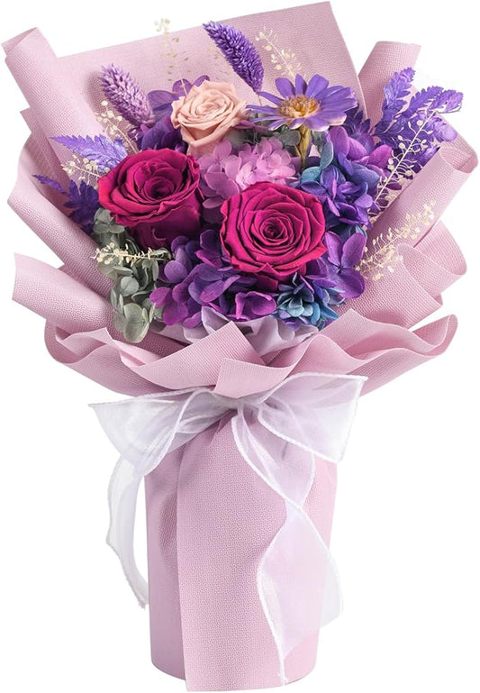 lovenfold Flowers for Delivery,Preserved Flowers Bouquets,Purple Rose Bouquets That Last 1-3 Years,Birthday Flowers Gifts ...