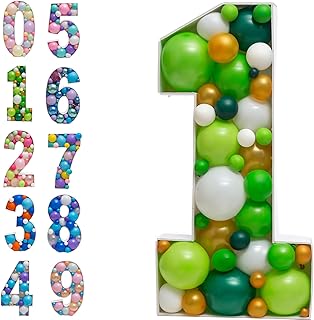 JoyBox Design Mosaic Balloon Frame Pre-Cut Kit Number 1 Cut-Out Extra Large Foam Board First Birthday Backdrop 1st Birthda...