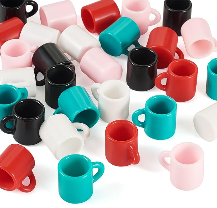 Craftdady Coffee Cup Charms Mini 3D Drink Mug Charms Tableware Cup Ornaments Charm for Dollhouse Accessories Home Decorati...