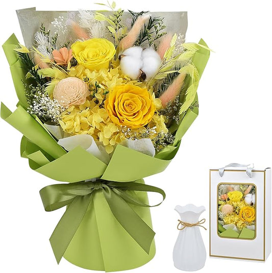 BLOCE Preserved Flowers Bouquet, Forever Flowers-Flowers for Delivery Prime, Romantic Floral Keepsake for Birthday, Annive...