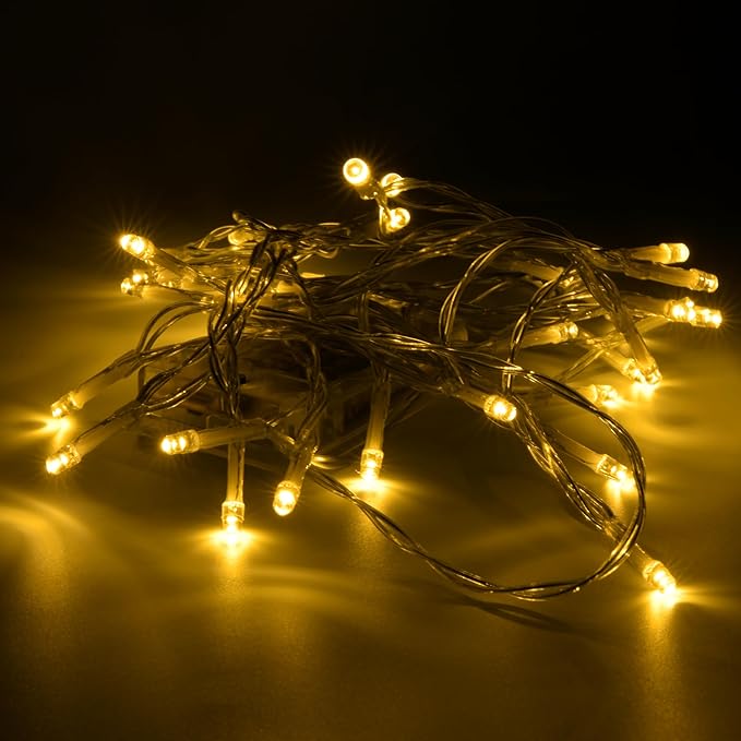 Karlling Battery Operated Christmas Lights,8 Flashing Mode 13 ft Short Clear Wire Led Fairy Light String with Timer for Sm...