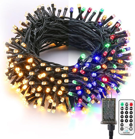 Brizled Christmas Lights, 65.67ft 200 LED Color Changing Tree Lights 11-Function Warm White & Multicolored Christmas Light...