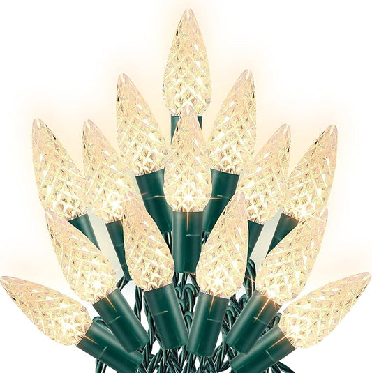 Dazzle Bright C6 Christmas String Lights, 100 LED 33 FT Outdoor Christmas Lights Waterproof Connectable, 8 Modes Lights fo...