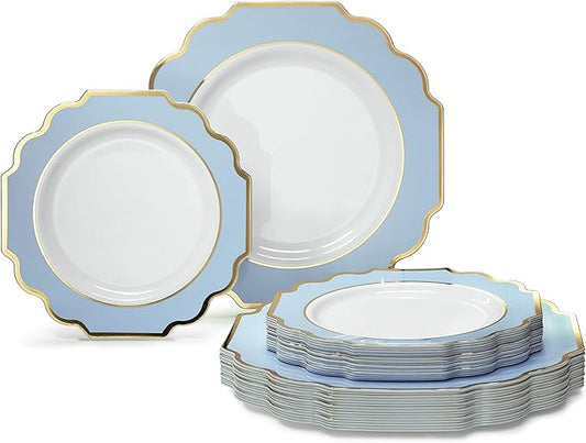 " OCCASIONS " 50 Plates Pack (25 Guests)-Heavyweight Wedding Party Disposable Plastic Plate Set -(25x10.5'' Dinner + 25x...