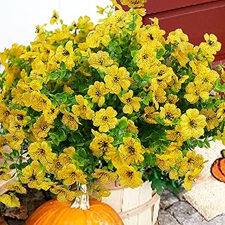 trytuny Artificial Flowers for Outdoor, UV Resistant Fake Silk Flowers, Realistic Faux Plants for Outside Indoor Porch Pat...