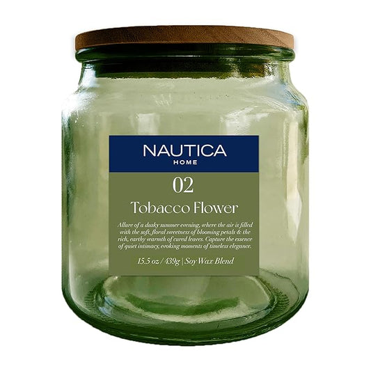 02 Tobacco Flower Candle, 15.5 oz. by Nautica