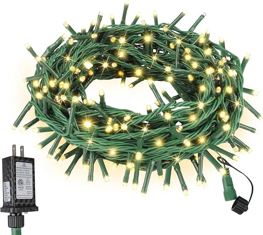 Twinkle Christmas Lights 33ft 100 LED 8 Modes with Timer, Connectable Xmas Tree Mini Lights for Indoor Outdoor Home Party ...