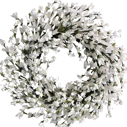 Bibelot Spring Wreath for Front Door, Artificial Forsythia Flower Wreath 18'' Artificial Blossom Flower Decoration Farmhou...